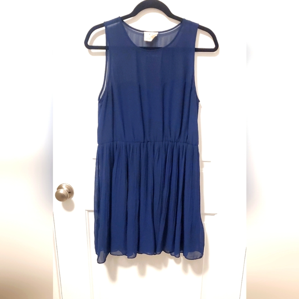 2/ $60 Sheer navy sweet heart dress with pleated skirt